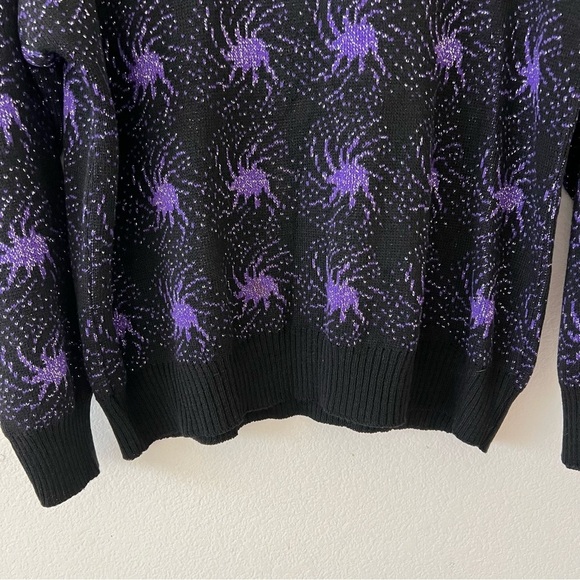 Vintage Funky Whimsygoth Metallic Reversible Grandmacore Sweater SZ L/XL - Picture 4 of 15